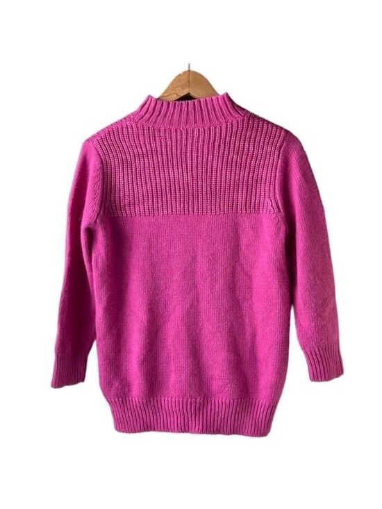 Ricki's Sweaters - RICKIS ANGORA RABBIT Wool Acrylic Blend Pink Knit Mock Neck Sweater Size Small